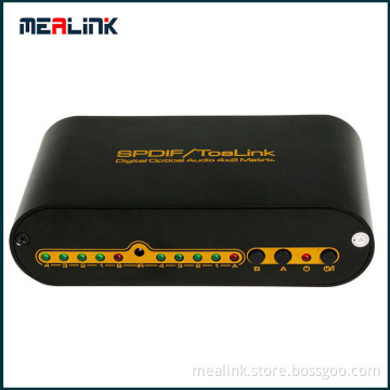 4 in 2 out 4X2 Spdif/Toslink Digital Optical Audio Matrix+Remote Control